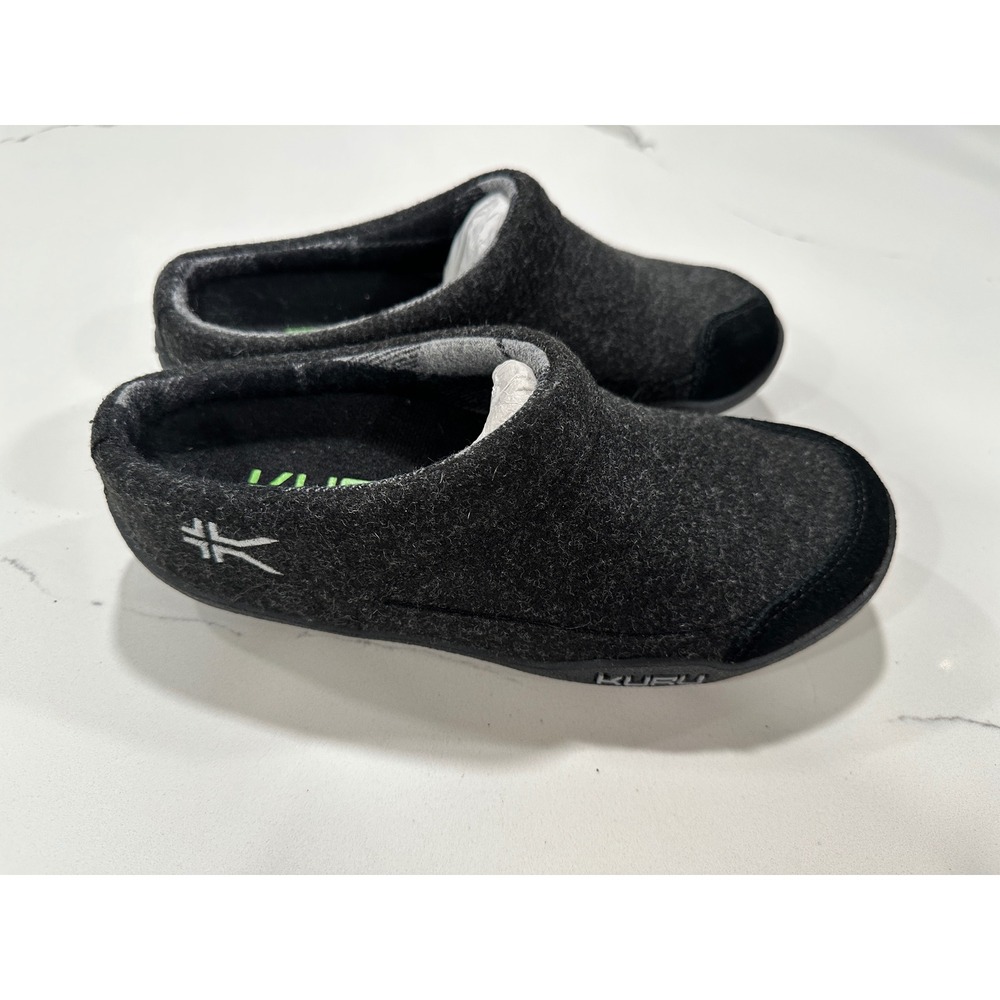 Kuru Loft Wool Slippers Womens 7.5 Charcoal Gray Felt Orthopedic Clog Mules